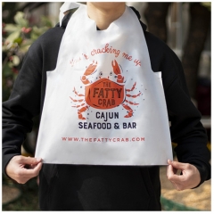 Manufacturer Custom Ldpe Plastic Restaurant Plastic Dinner Bibs For Sea Food Feasts