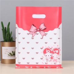 Spot Product Customized Size Hand Length Handle Waterproof Plastic Packaging Shopping Bag With Handles