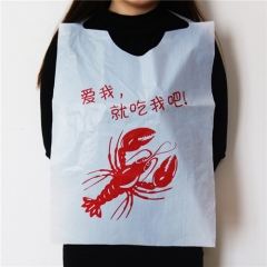 Factory LDPE Plastic Bib Apron Custom Restaurant Plastic Dinner Bibs For Sea Food Feasts