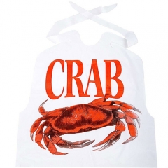 Custom Printed Crab Restaurant Apron Disposable Bibs Adult Dispos Plastic Bib