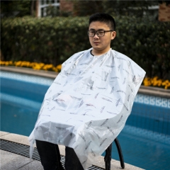 Custom Beauty Barbershop Salon Transparent Plastic PE Hair Cutting Salon Hairdressing Disposable Barber Cape