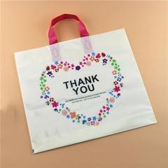 Factory Custom Logo Soft Loop Handle Plastic Hdpe Ldpe Bag Color Plastic Merchandise Bags