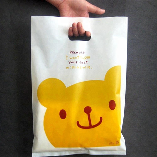 Low Density Die Cut Handle Shopping Package Bags Custom Animal Printed Plastic Merchandise Bags For Shop