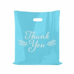 Custom Logo Printed Reusable Thank You Plastic Shopping Bag With Die Cut Handle