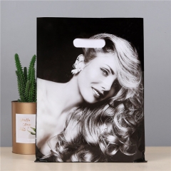 Factory Custom Logo Die Cut Plastic Flat Bag Folded Piece By Piece Hdpe Ldpe Shopping Bag