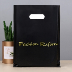 Ldpe Shopping Package Logo Design Customized Plastic Die Cut Handle Poly Bag For Grocery