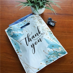 Wholesale Color Printed OEM Thank You Die Cut Handle Plastic Shopping Carrier Bag For Grocery