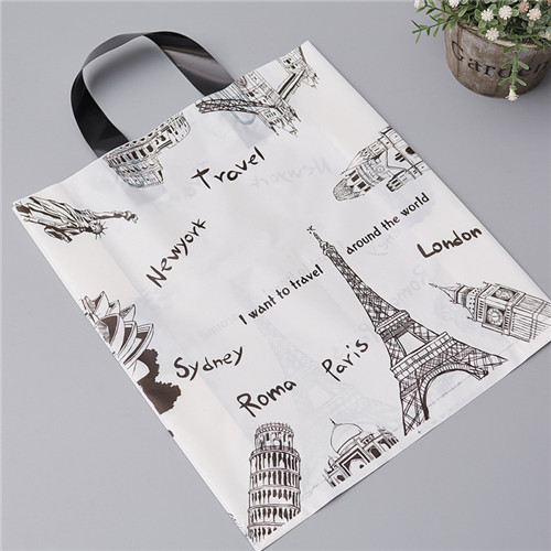 Custom Print Plastic Tote Reusable Shopping Bag Wholesale Promotional Shopping Grocery Bag With Logo