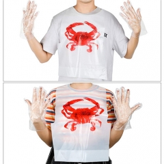 Sea Food Custom Printed Lobster Crab Dinning Apron Disposable Plastic Restaurant Bibs Guangzhou For Adults