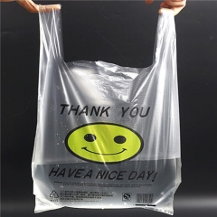 Wholesale Cheap Custom Logo Printed Retail Grocery T-Shirt Plastic Carry Out Bag For SupermarketSu