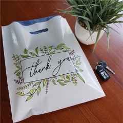 Reusable Clothing Boutique Thank You Bag Custom Die Cut Handle Plastic Shopping Tote Garment Retail Plastic Bag Custom