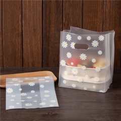 Custom Printed Salad Bread Sandwich Handle Bag Plastic Takeaway Packaging Bag For Food Bakery