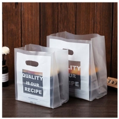 Promotion Bread Storage Accept Gravure Printing Plastic Side Gusset Bag Frosted Die Cut Handle Take Out Bag