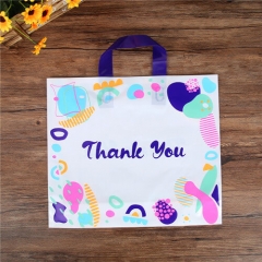 Thank You Soft Loop Handle Plastic Bag With Custom Logo Shopping Bag For Clothing Packaging