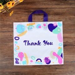Custom Plastic Thank You Floral Shopping Bag Plastic Shopping Bag Custom Logo With Handles