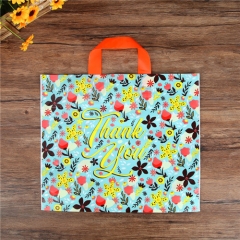 Custom Plastic Thank You Floral Shopping Bag Plastic Shopping Bag Custom Logo With Handles