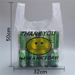 Custom Printed Plastic T Shirt Thank You Bags Vest Handle Shopping Bags For Supermarket