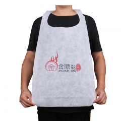 Custom Kitchen Household Bbq Grill Personalised Non Woven Disposable Apron Printed Adult Bibs For Restaurant