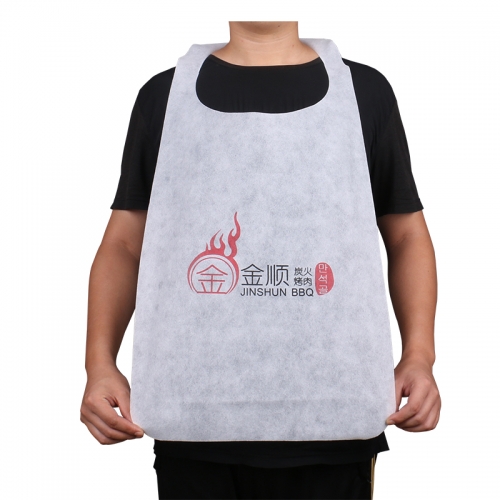 Custom Heavy Duty Non Woven Restaurant Bibs Disposable Adult Barbecue Baking Grill Painting Apron Bib