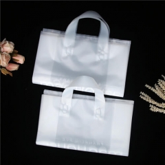 Custom Printed Restaurant Plastic Shopping Bag Soft Loop Handle Food Tack Out Bag Plastic Takeaway Bag For Restaurant