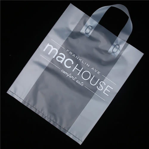 Custom Logo Printing Loop Handle Plastic Soft Material Plastic Take Out Bags For Food Packing Bag