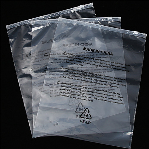 Custom Zipper Garment Packaging Frosted Bag Clear Packaging Zipper Bags Plastic With Suffocation Warning Bags