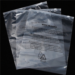 Custom Transparent Polybag Packaging Clear Plastic Ziplock Poly Bag With Suffocation Warning