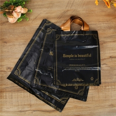 Wholesale Clothing Shopping Bag Jewelry Gift Carry PE Plastic Bags Packaging Custom Black Plastic Tote Bags With Logo