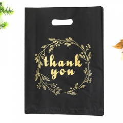 Wholesale Low Moq Fast Delivery Time Custom Logo Thank You Plastic Die Cut Handle PE Bag For Shopping