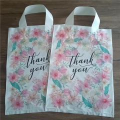 Hot Custom Logo Thank You Plastic Shopping Grocery Bag Carry Folding Tote Bags Reusable Shopping Tote Bag