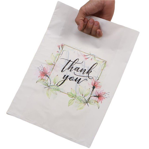 Wholesale Merry Christmas Merchandise Retail Goodie Bags Plastic Shopping Low Density Thank You Plastic Bag With Handle