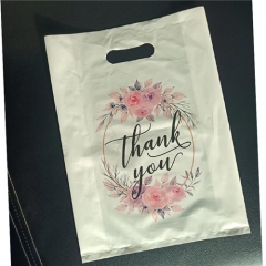 Custom Thank You Shopping Bags Thick Bulk Merchandise Bags Plastic Boutique Bags For Small Business