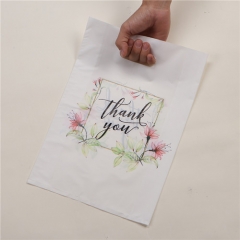 Custom Thank You Merchandise Bags Plastic Die Cut Handles Shopping Bag For Boutique Retail Gift Reusable Plastic Bags