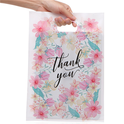 Custom Logo Handled Style Hdpe Material Die Cut Handle Plastic Shopping Bags Thank You Plastic Bag With Handle