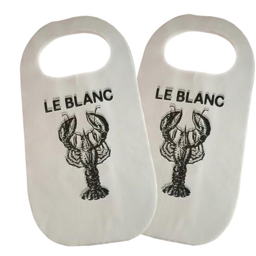 Customized Printed Promotional Lobster Non Woven Disposable Apron Adult Custom Printed Disposable Bibs With Logo