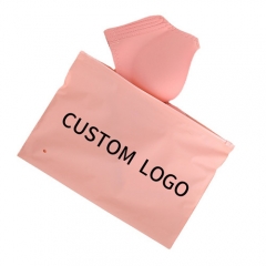 Low Moq Wholesale Boutique High Quality Transverse Zipper Lock Bag Custom Logo Clothing Black Zipper Bag For Clothing Packaging