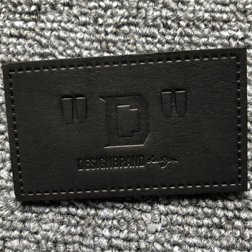 Hot Sale Custom Label Logo Black Leather Patches PU Leather Label Patch for Clothing Hat Jeans Leather Label