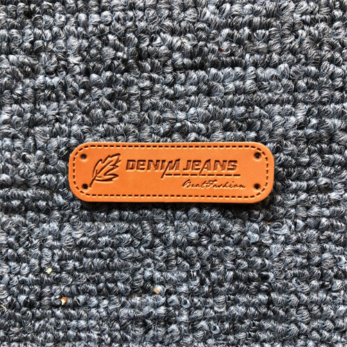 Wholesale Brand Logo Jeans Clothing PU Leather Label Embossed Custom Leather Garment Leather Labels Patches for Jeans
