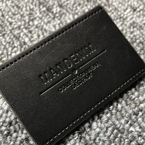 High Quality Custom Logo Black Patch Leather Label PU Leather Patches Leather Letter Patches for Suit Clothing