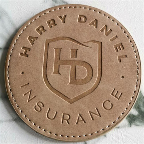 Custom Printing Coffee Cup Mats Round Drinks Wine Cup Coasters Leather Patches Pu Leather Coaster With Logo