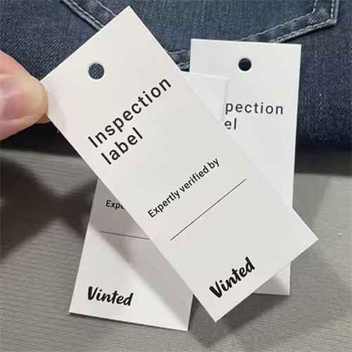 Custom Vinted Design Garment Hang Tag Recycled Paper Clothing Hang Tags for Clothing