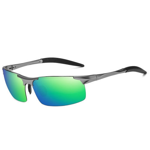 Hot Sales Mens Outdoor Sports Sunglasses Male Mirror Coating Aluminum Polarized Sun Glasses for Men Semi-Rimless Subglasses 5933