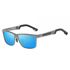 High Quality Mens Aluminum Square Polarized Sunglasses with Carbon Fiber Spring Temple for Men Lifestyle Sun Glasses 5540