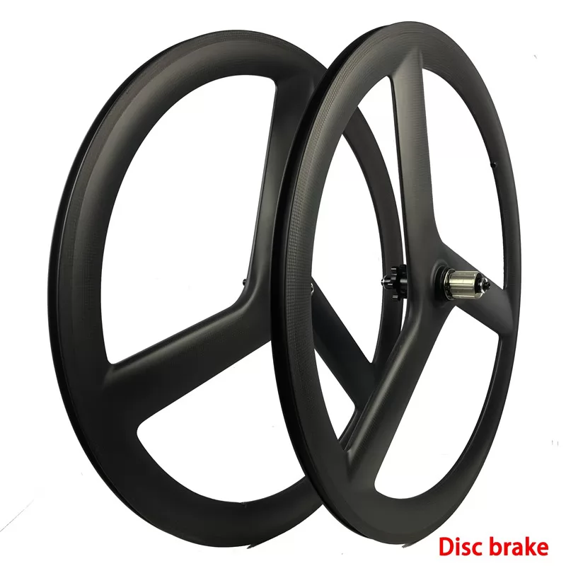 CW23-50C/T-3S|carbon tri spoke bike wheel 23mm wide front 700C