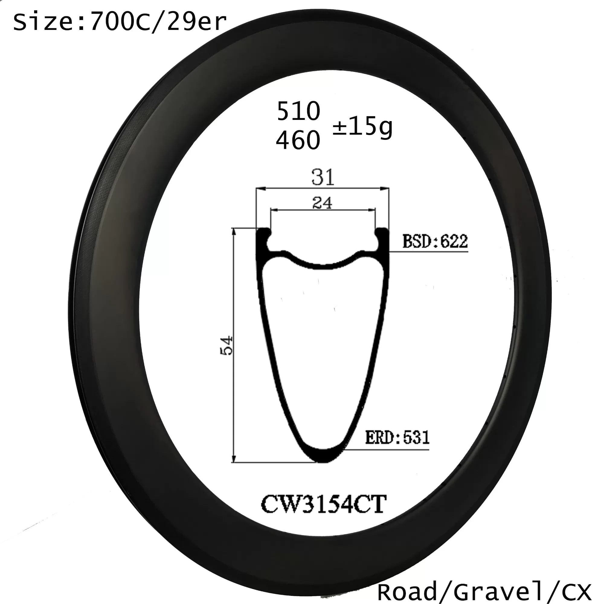 |CW3154T/C/CT| carbon bike rims 31X54mm cycling wheel available all road bicycle wheel tubular/clincher tubeless/hookless clincher tubless tire