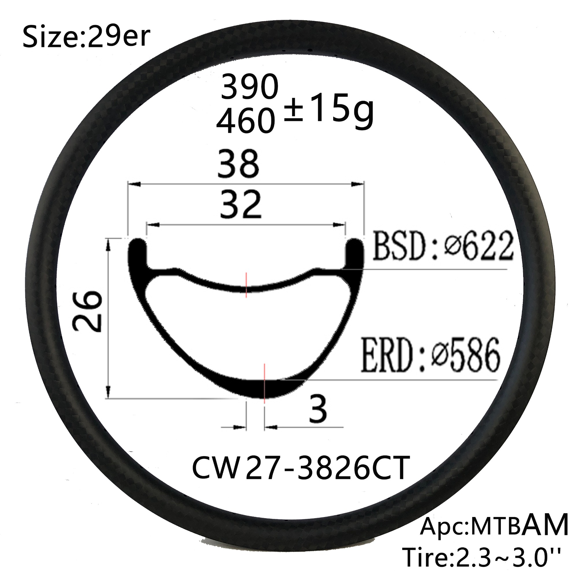 |CW29-3826CT|Asymmetry Special Stronger design 29er mountain bike All mountain carbon rim 38mm width 26mm depth cross MTB AM wheels racing ride