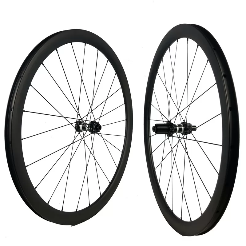 Customized gravel bike cyclocross cycle carbon wheels disc brake 6/six bolt/center lock type quick release/thru axle available option hub/spokes
