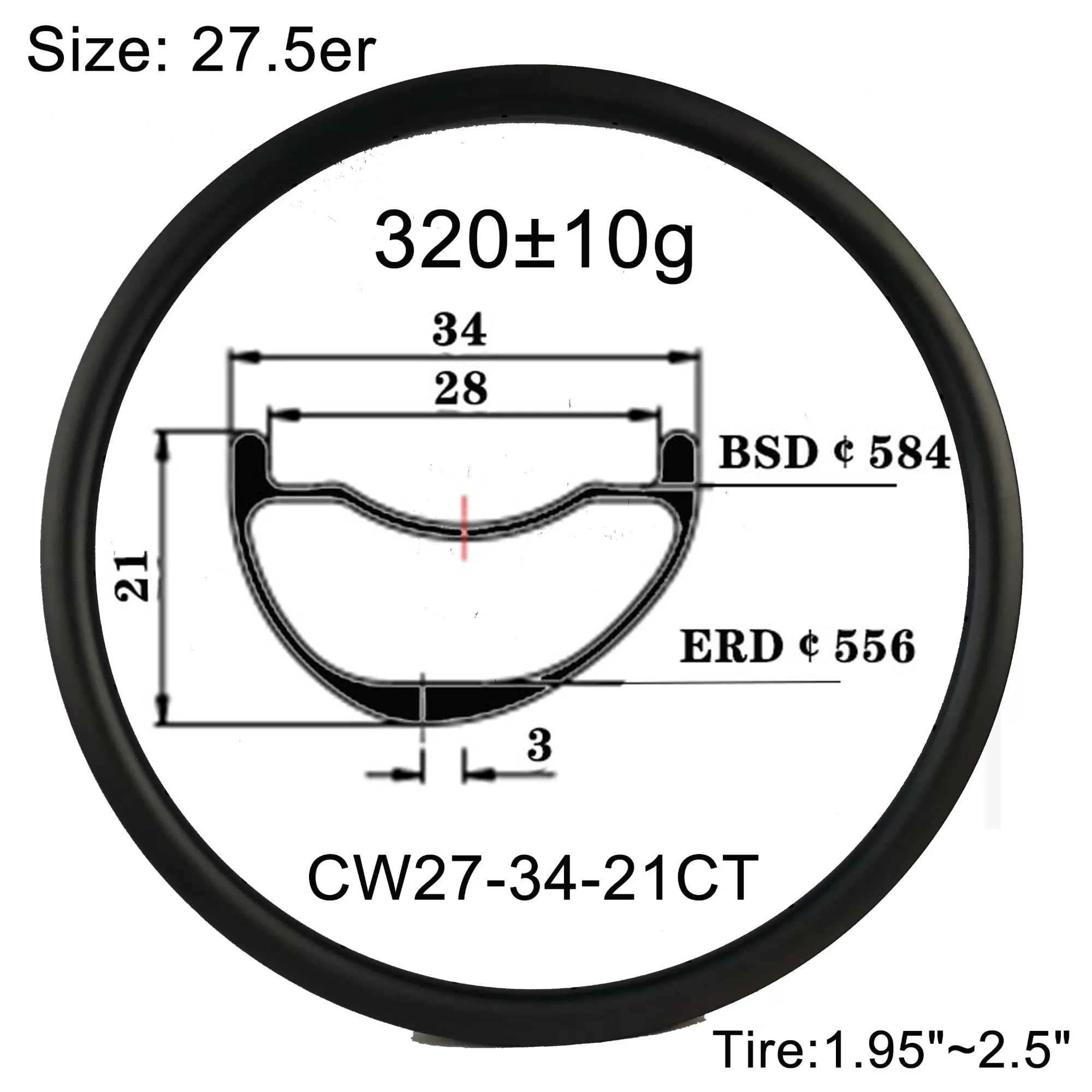 |CW27-34A21CT| asymmetry carbon wheel aero test 27.5 inch MTB rims 34X21mm mountain bike super light XC version