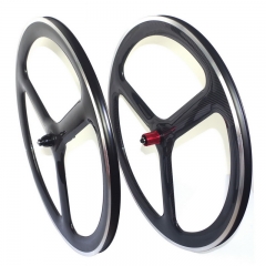 |CW23-50C/T-3S|carbon tri spoke bike wheel 23mm wide 700C three aluminum brake suface 50mm depth clincher tire