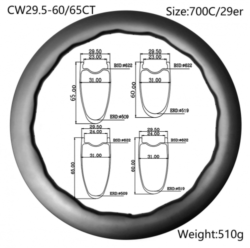 |CW29.56065CT| 700C disc brake carbon rims 60mm depth 24 holes design hooked/Clincher tubeless tires wave new design light wheels